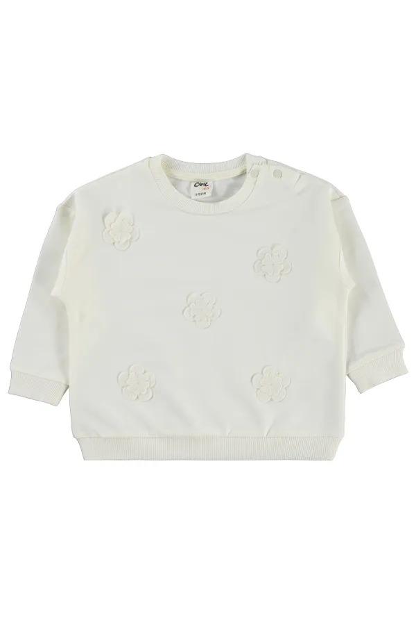 Bebek Sweatshirt 6-18 Ay Ekru - Paket