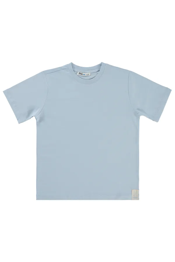 T-shirt garçon Km 6-9 ans Bleu glacier - Lot