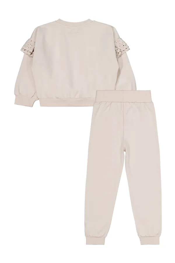Girls Tracksuit Set for 6-9 Years Old Stone Color - Package
