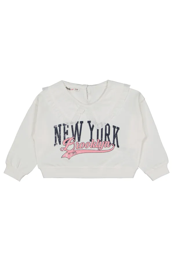 Kız Çocuk Sweatshirt 2-5 Yaş Ekru - Paket