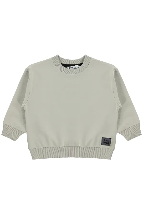 Sweat-shirt garçon, 2-5 ans, couleur pierre - Emballage