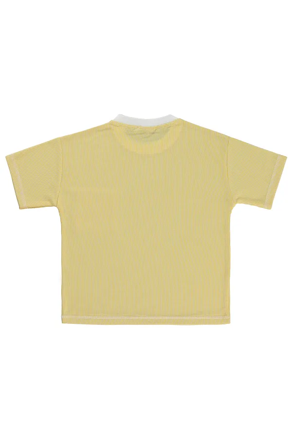 T-shirt garçon, 10-13 ans, jaune - Lot