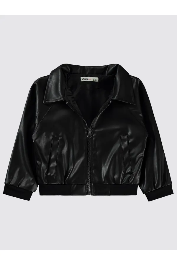 Kız Çocuk Ceket 2-5 Yaş Siyah - Paket