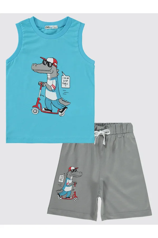 Boys Pajama Set 2-5 Years Old Turquoise - Package