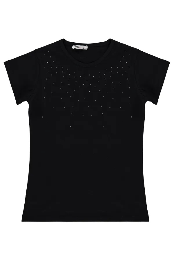 Kız Çocuk Tişört 10-13 Yaş Siyah - Paket