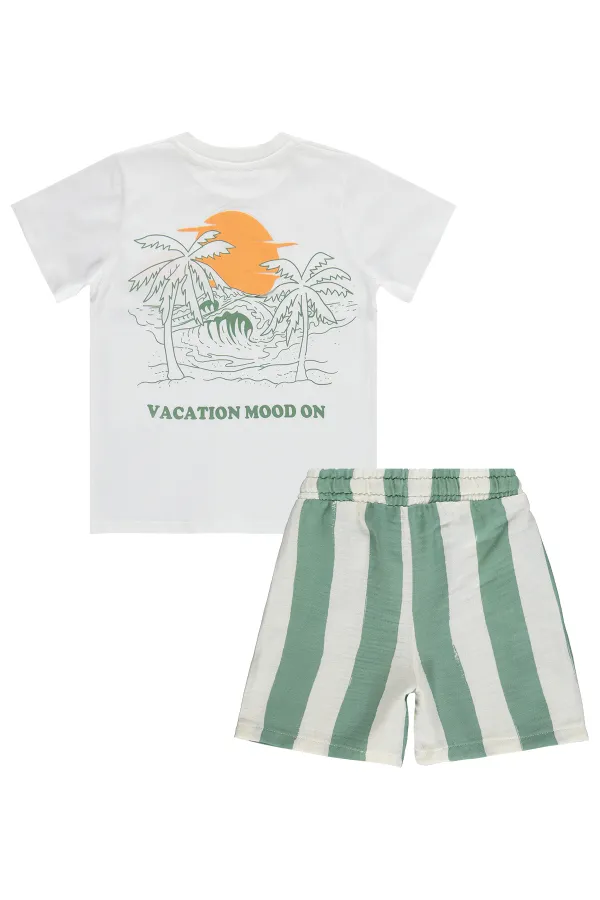 Erkek Çocuk Takım 2-5 Yaş Ekru-Haki - Paket