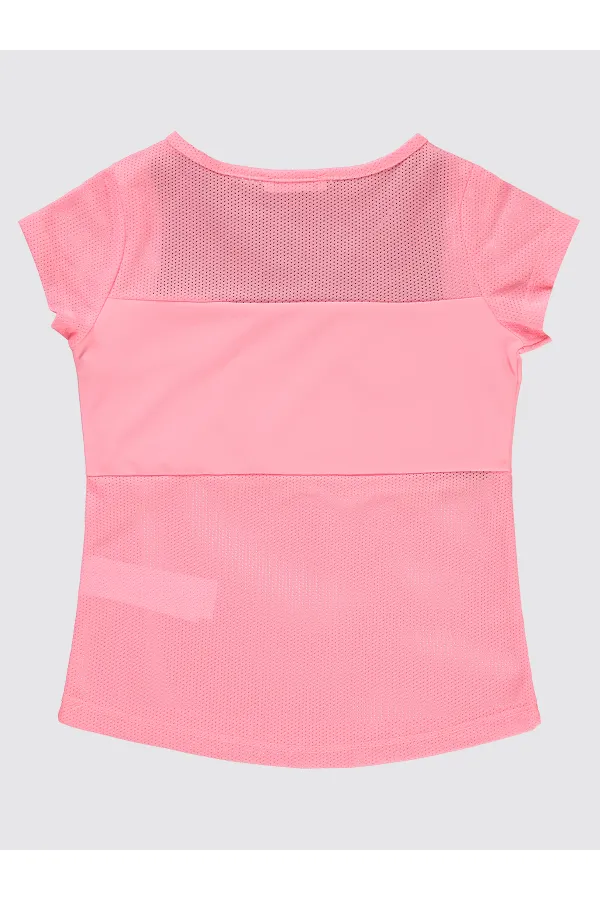 Girl's T-Shirt 10-13 Years Old Light Neon Pink - Package