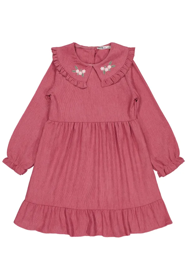 Kız Çocuk Jile ve Elbise 6-9 Yaş Gül Kurusu - Paket