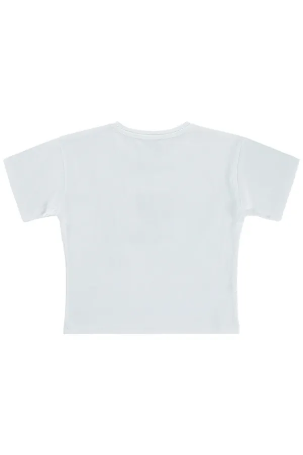 T-shirt fille, 6-9 ans, blanc cassé - Emballage