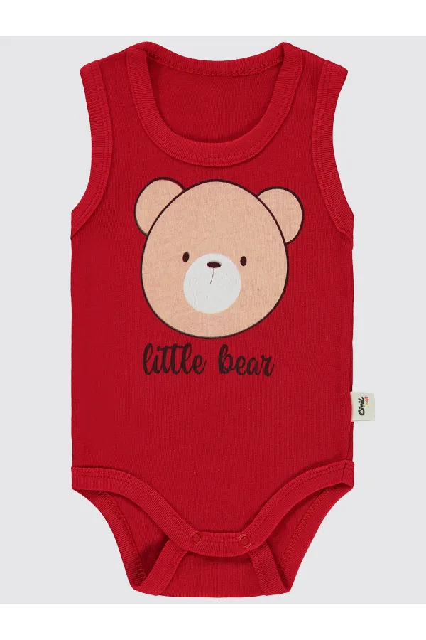 Bebek Çıtçıtlı Badi 0-24 Ay Kırmızı - Paket