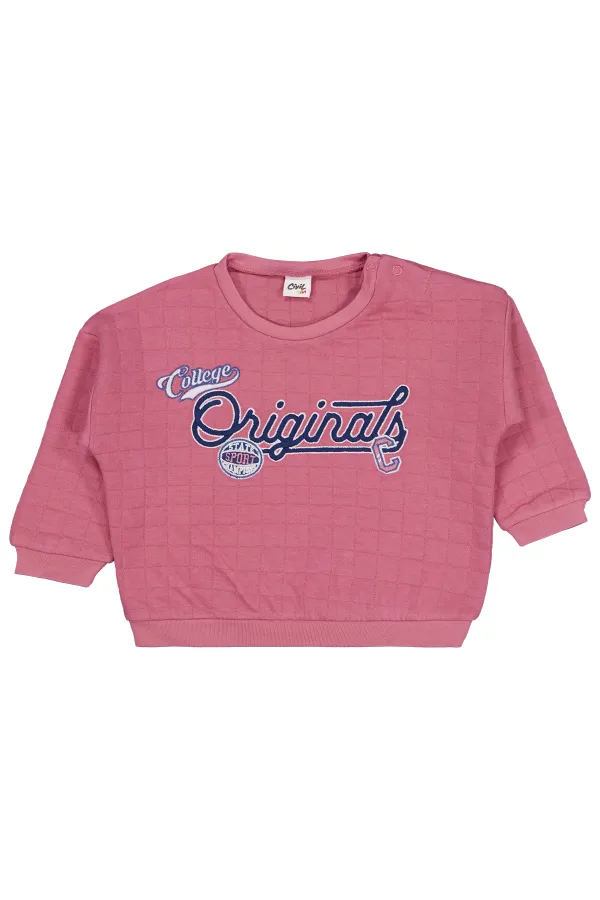 Sweat-shirt bébé 0-24 mois Rose poudré - Lot