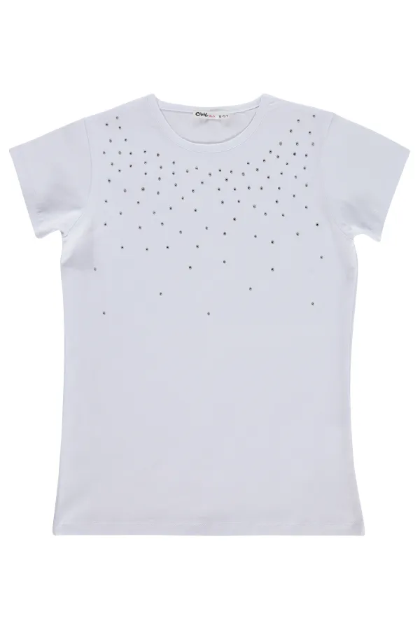 Kız Çocuk Tişört 10-13 Yaş Beyaz - Paket