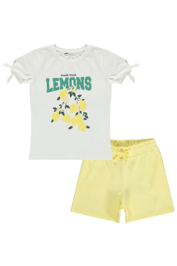 Kız Çocuk Takım 6-9 Yaş Kırık Beyaz-Sarı - Paket