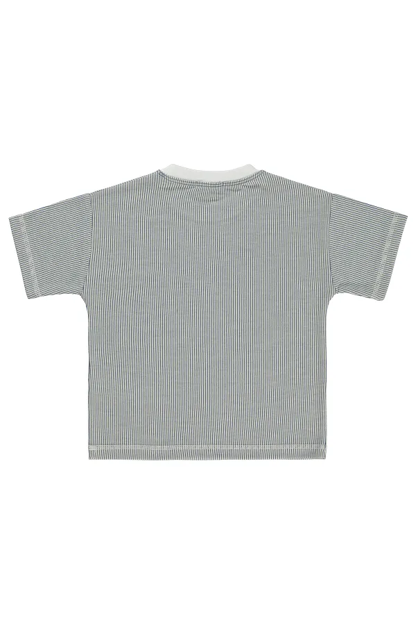 T-shirt garçon, 2-5 ans, bleu indigo clair - Lot
