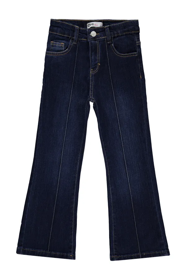 Kız Çocuk Pantolon Kot 10-13 Yaş Koyu Mavi - Paket