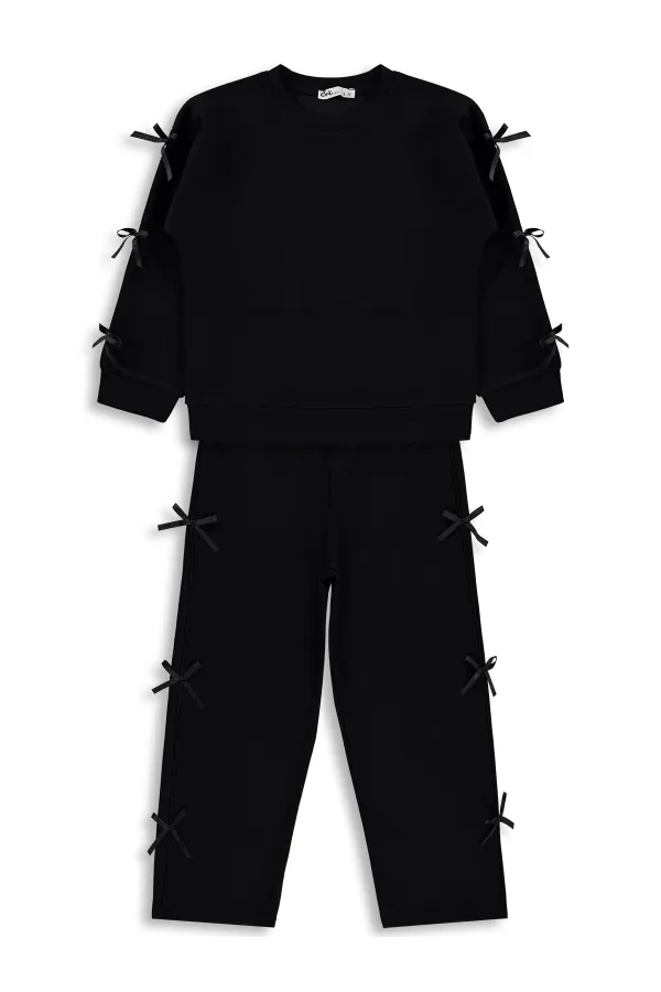 Girls' Tracksuit Set, Ages 6-9, Black - Pack
