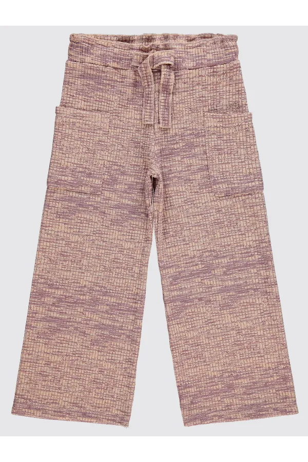Pantalon pour fille de 6 à 9 ans, couleur poudre - Emballage
