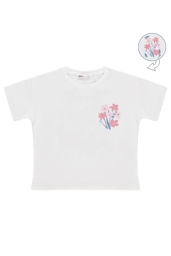 Girls' T-shirt, Ages 6-9, Off-White - Package