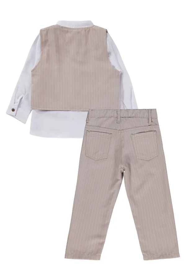Erkek Çocuk Takım 2-5 Yaş Bej - Paket