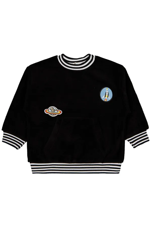 Erkek Çocuk Sweatshirt 2-5 Yaş Siyah - Paket