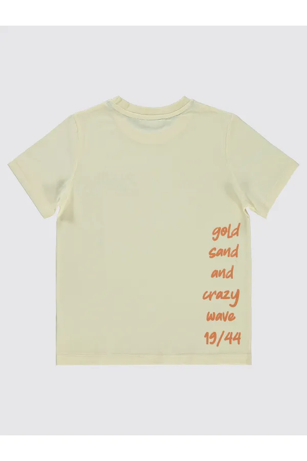 Lot de T-shirts pour garçons de 6 à 9 ans, couleur ivoire