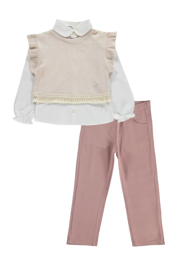 Girls' Team Set, Ages 6-9, Beige - Package