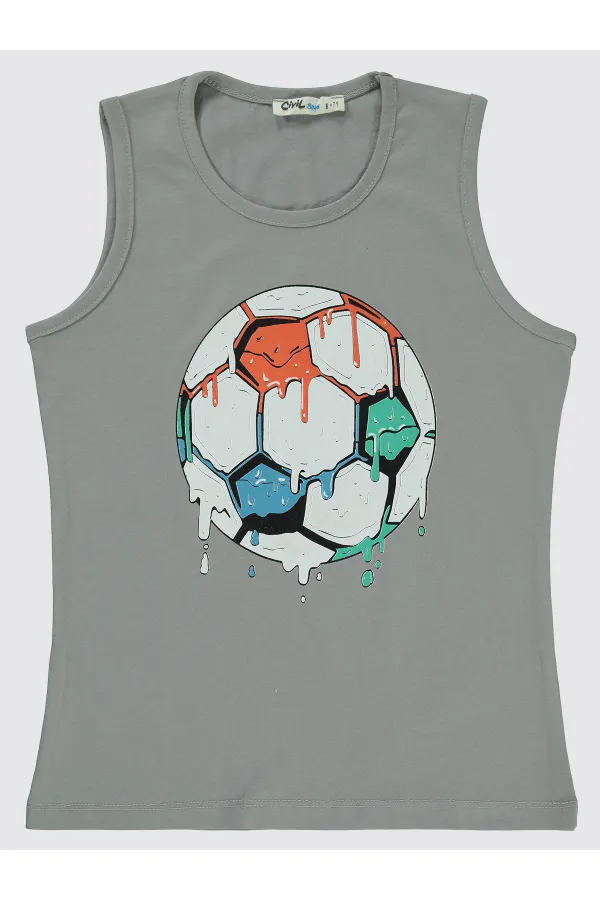 Erkek Çocuk Tişört 6-9 Yaş Gri - Paket