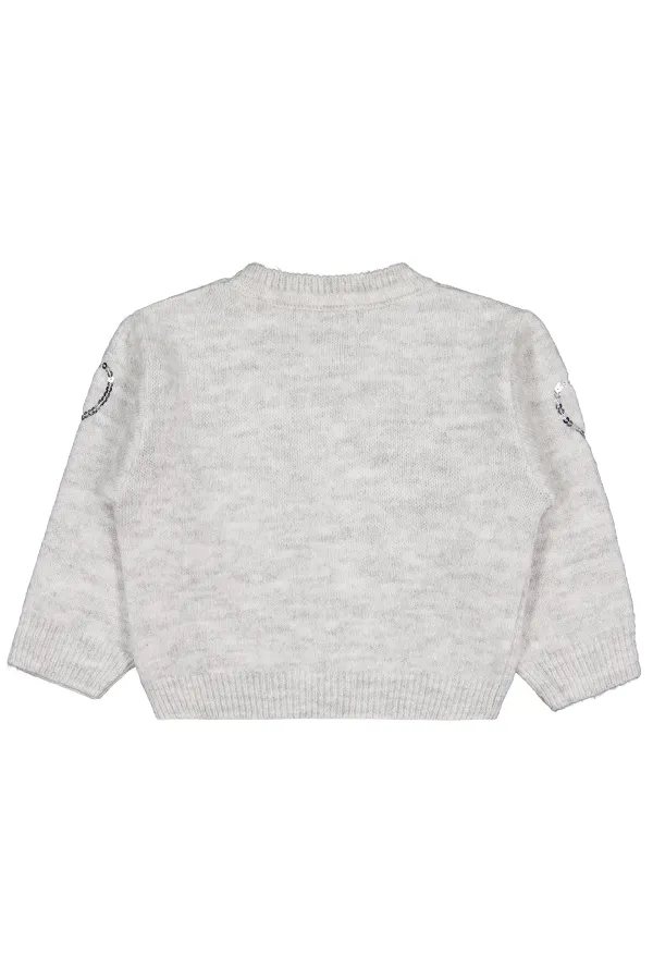 Pull pour fille, 2-5 ans, gris chiné - Emballage