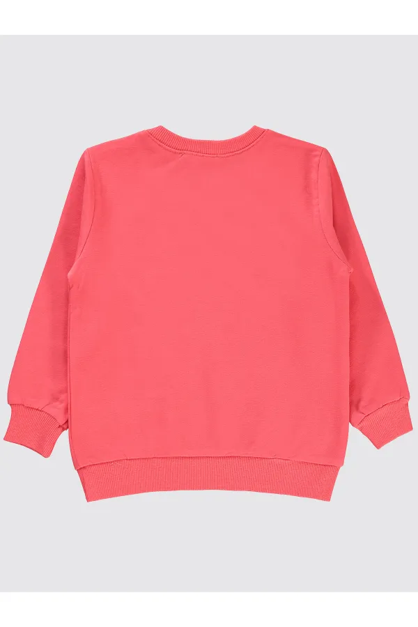Kız Çocuk Sweatshirt 2-5 Yaş Günbatımı Mercanı - Paket