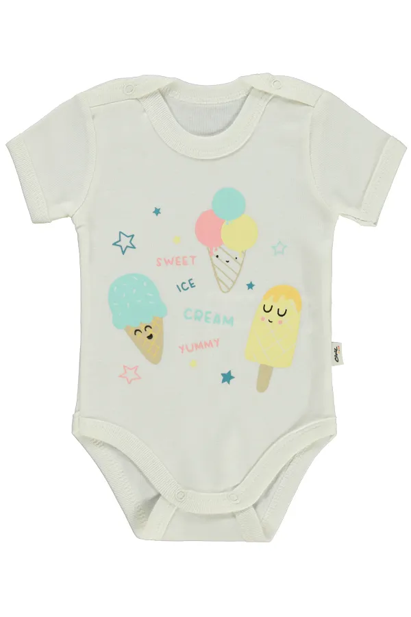 Bebek Çıtçıtlı Badi 0-24 Ay Ekru - Paket