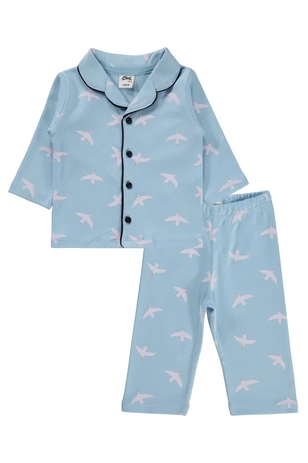 Ensemble pyjama bébé 0-24 mois bleu - Emballage