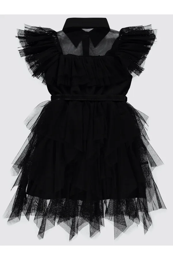 Girl's Vest and Dress 6-13 Years Black - Package