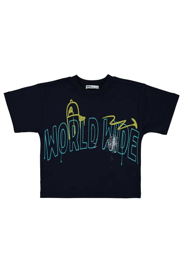 Erkek Çocuk Tişört 2-5 Yaş Lacivert - Paket