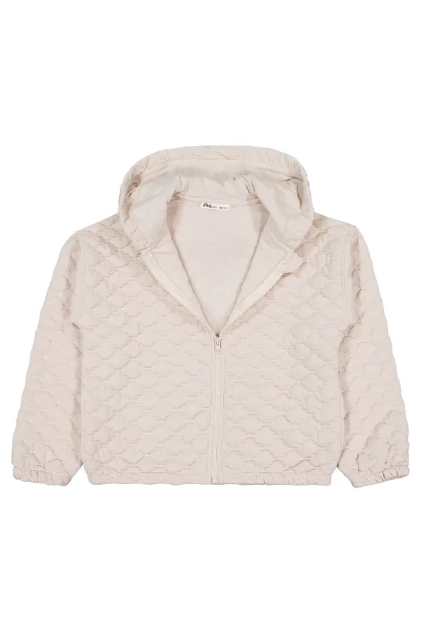 Gilet pour fille, 10-13 ans, couleur pierre - Emballage