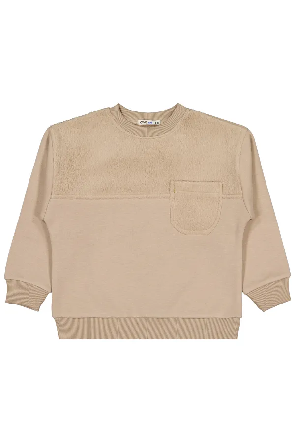 Erkek Çocuk Sweatshirt 2-5 Yaş Açık Kahve - Paket