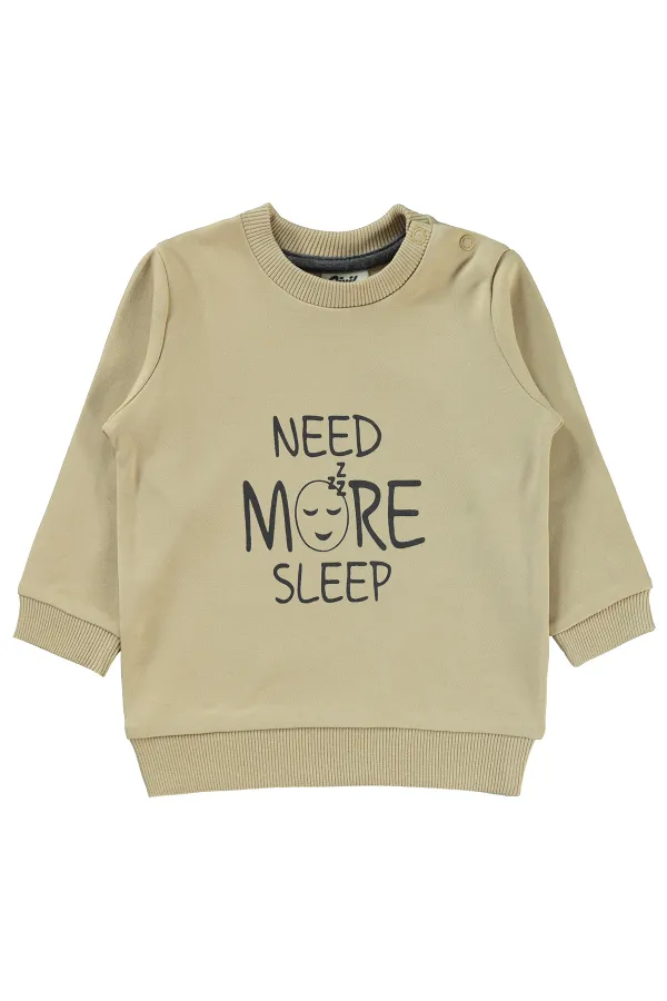 Bebek Sweatshirt 0-24 Ay Sütlükahve - Paket