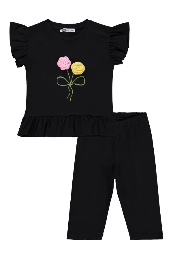 Girls' Outfit Set 2-5 Years Old Black-Black - Package