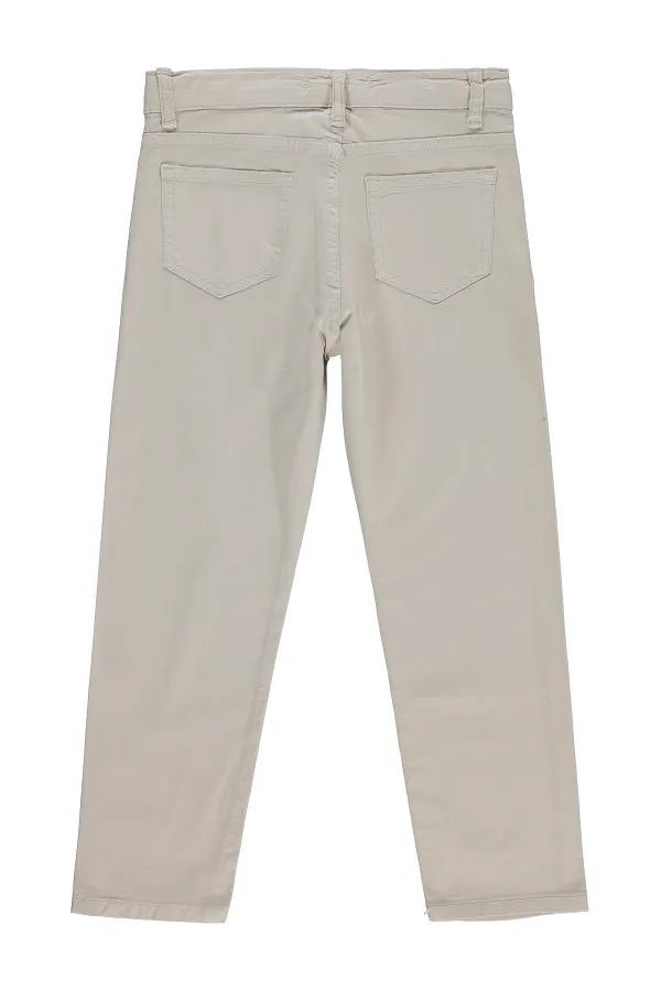 Pantalon garçon, 10-13 ans, couleur pierre foncée - Emballage