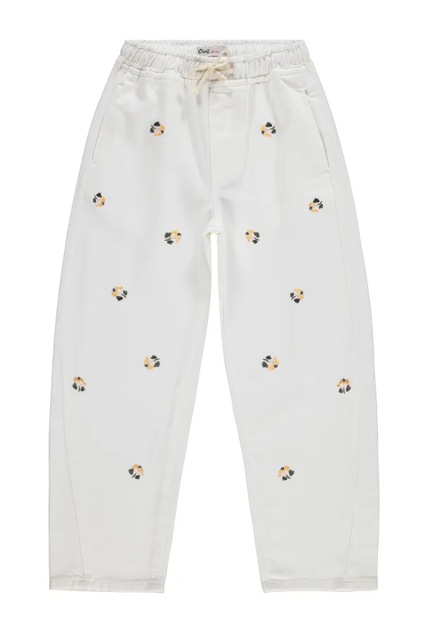Pantalon pour fille, 10-13 ans, blanc cassé - Emballage