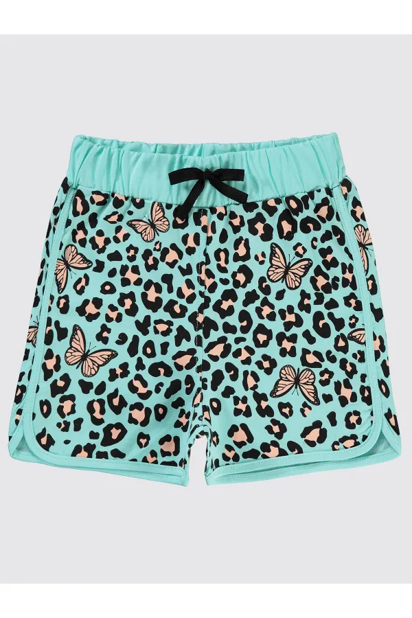 Shorts pour filles de 6 à 9 ans, couleur menthe - Emballage