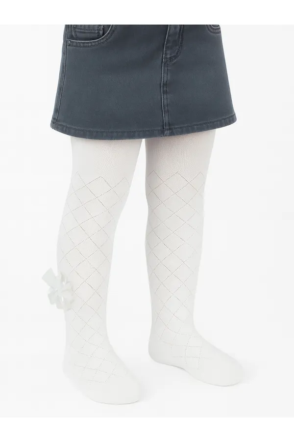 Kız Çocuk Külotlu Çorap 2-9 Yaş Ekru - Paket