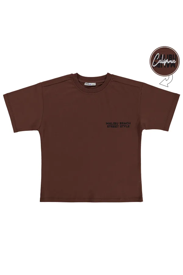 T-shirt garçon, 6-9 ans, couleur terre cuite - Lot T-shirt garçon, 6-9 ans, couleur terre cuite - Lot