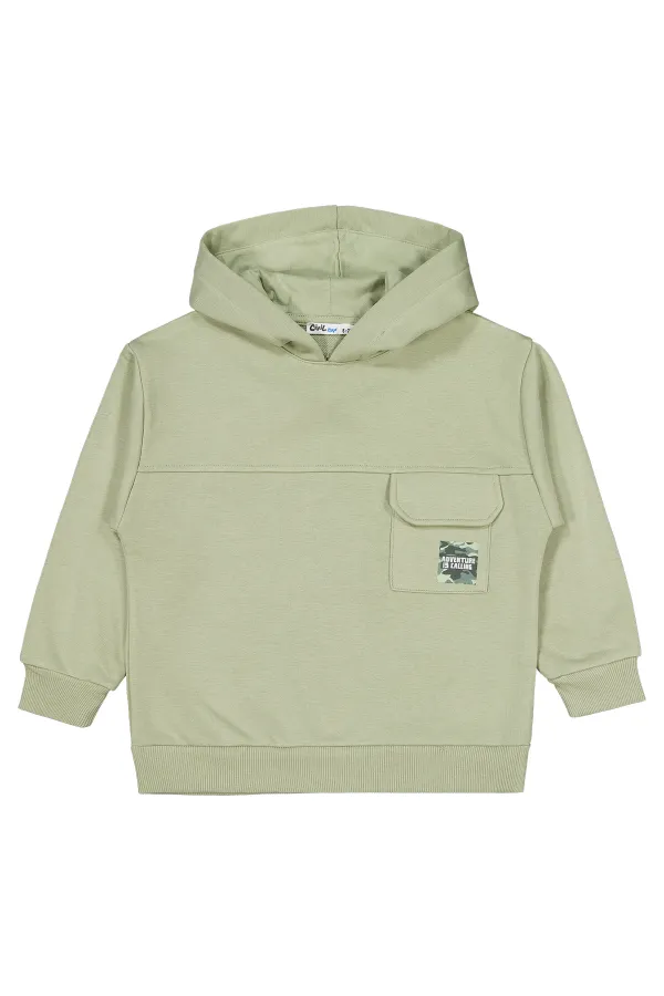Sweat-shirt garçon 6-9 ans kaki doux - Emballage