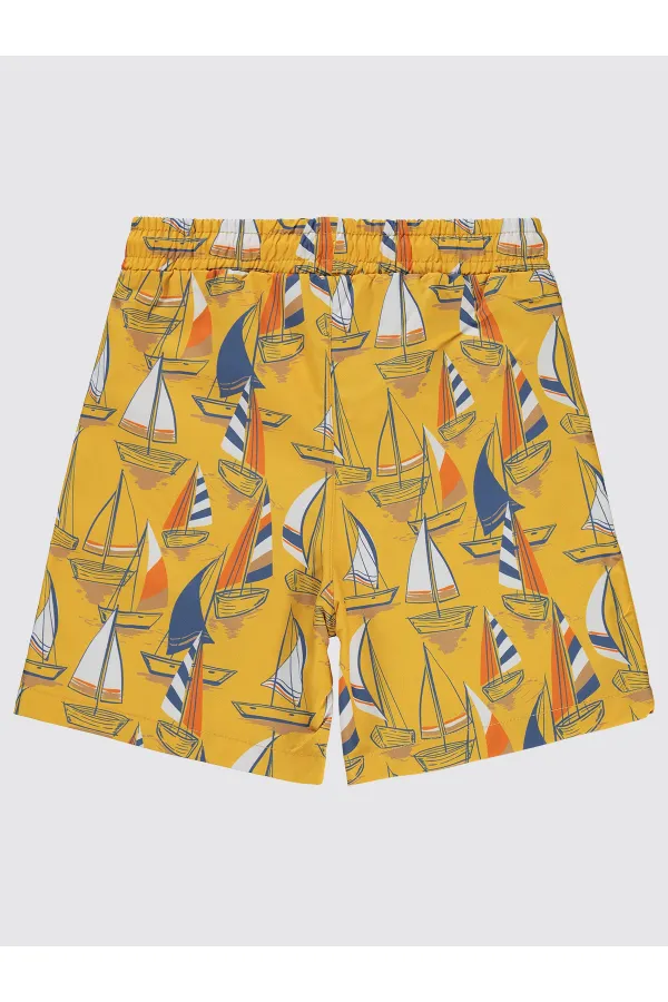 Short de bain garçon 6-9 ans jaune - Emballage