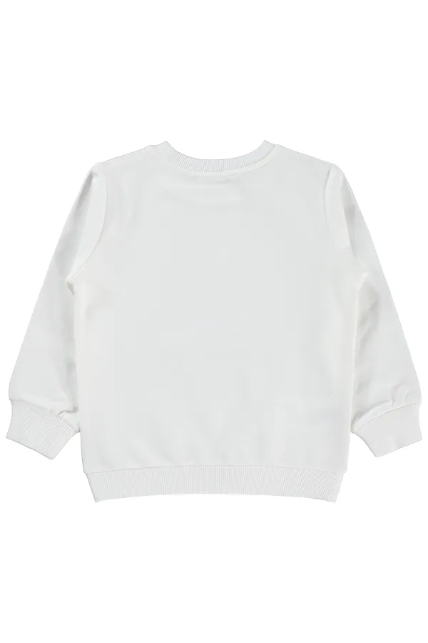 Kız Çocuk Sweatshirt 2-5 Yaş Kırık Beyaz - Paket