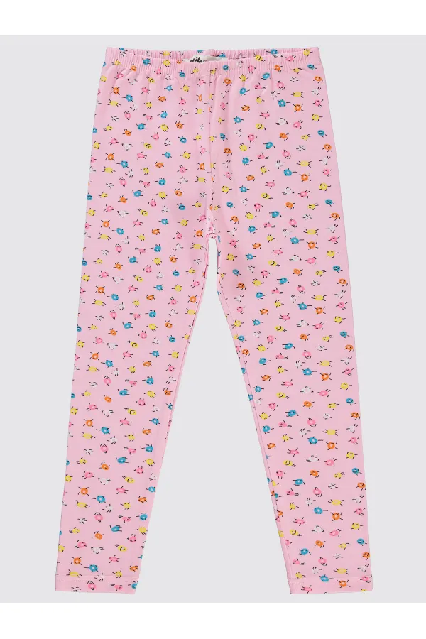Kız Çocuk Tayt 6-9 Yaş Pembe - Paket