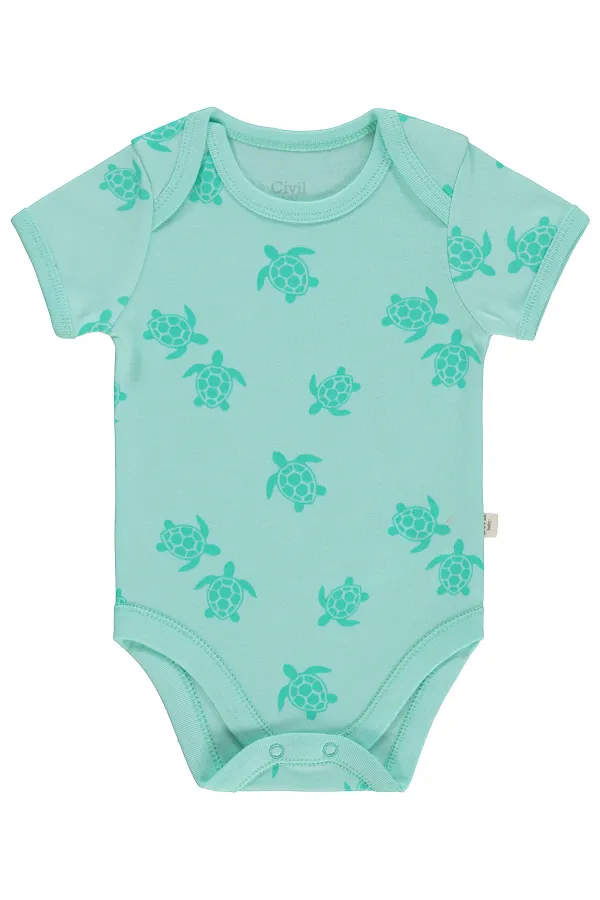 Body bébé à boutons-pression 0-24 mois Corail-Menthe - Lot