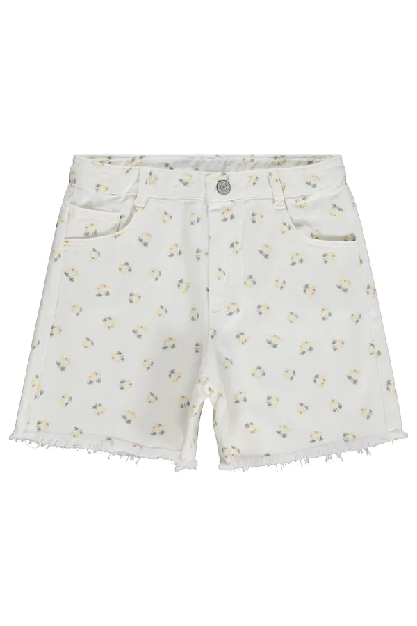 Kız Çocuk Şort 10-13 Yaş Kırık Beyaz - Paket