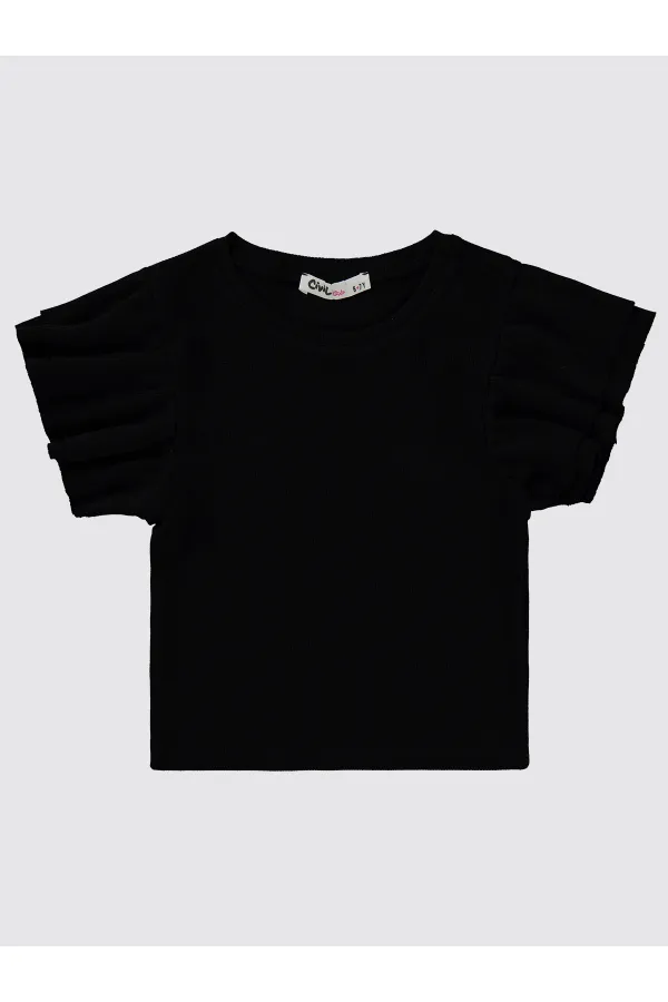 Girls T-Shirt 6-9 Years Old Black - Pack