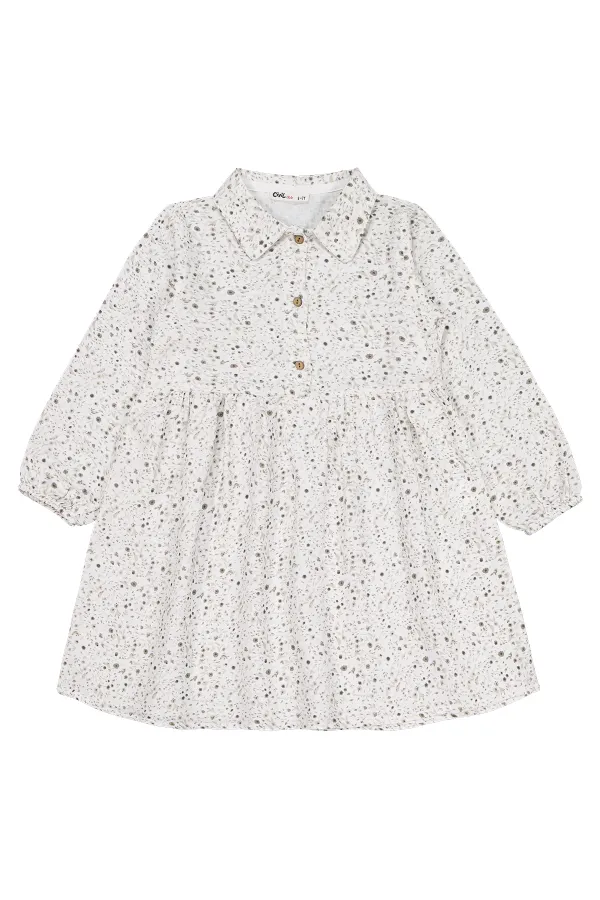 Kız Çocuk Jile ve Elbise 6-9 Yaş Ekru - Paket